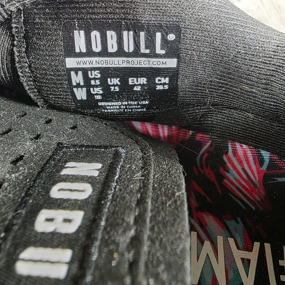 NOBULL Black Tropical SuperFabric Trainer Sneakers Womens 10 Mens 8.5